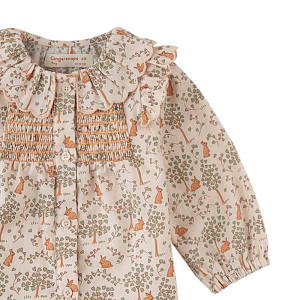 Блуза с длинным рукавом Gingersnaps "Baby Carrie Bunny Meadows", кремовая